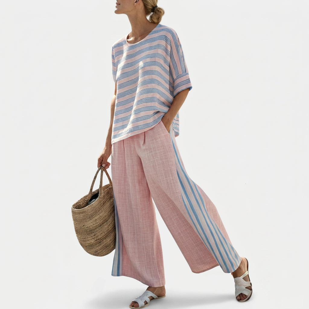 Pia | Set di biancheria in bambù rosa — 1