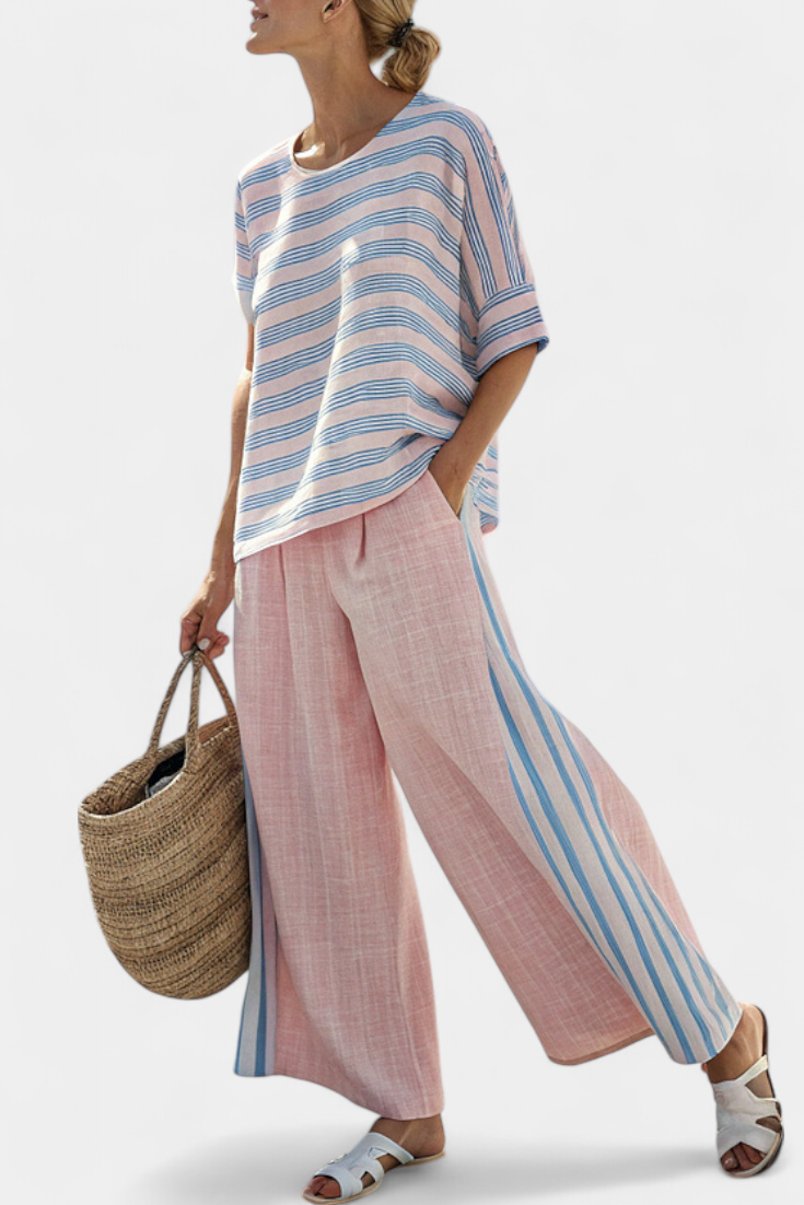 Pia | Set di biancheria in bambù rosa — 2