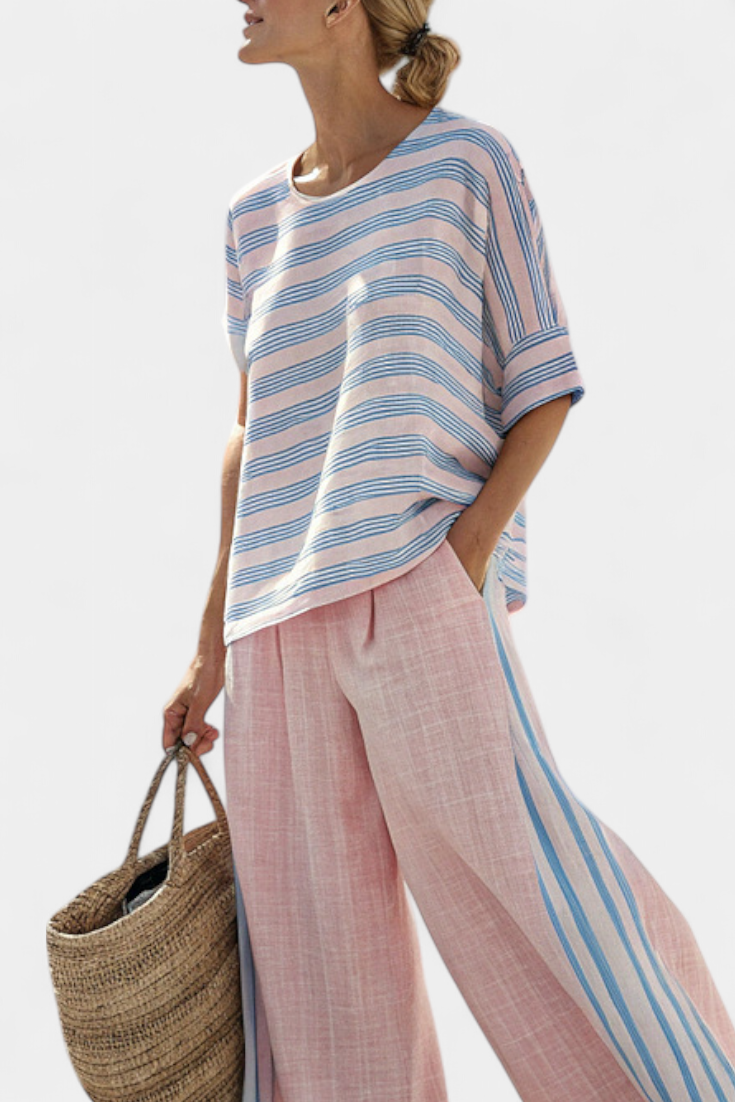 Pia | Set di biancheria in bambù rosa — 3