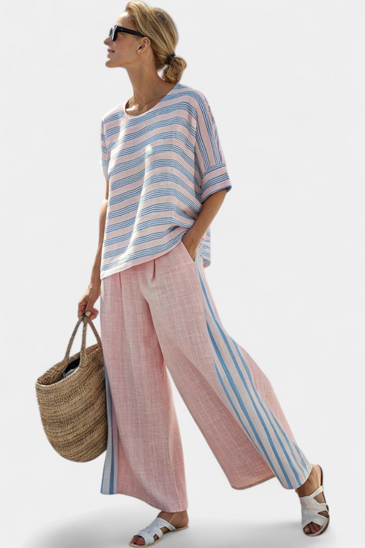 Pia | Set di biancheria in bambù rosa — 5