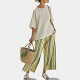 Gudrun | Set di biancheria in bambù color oliva — 1