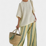 Gudrun | Set di biancheria in bambù color oliva — 5