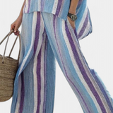 Ines | Abito a righe color malva — 4
