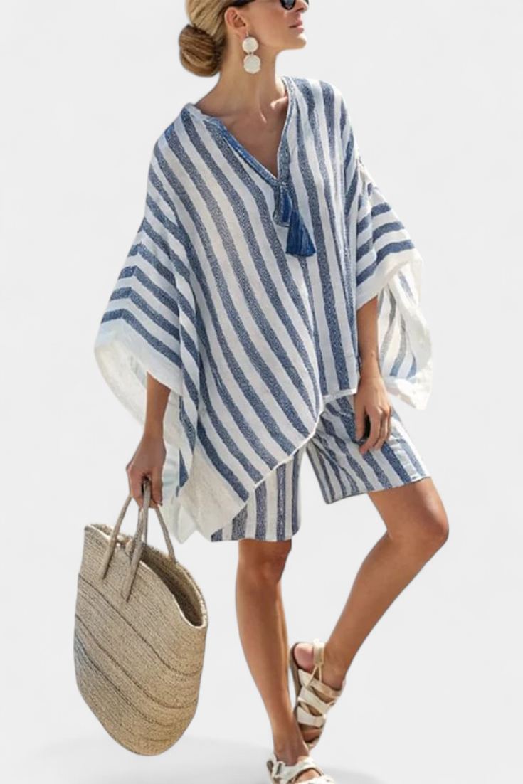 Edith | Set blusa a righe e pantaloncini — 2