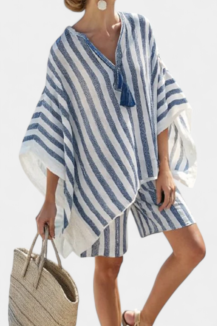 Edith | Set blusa a righe e pantaloncini — 3