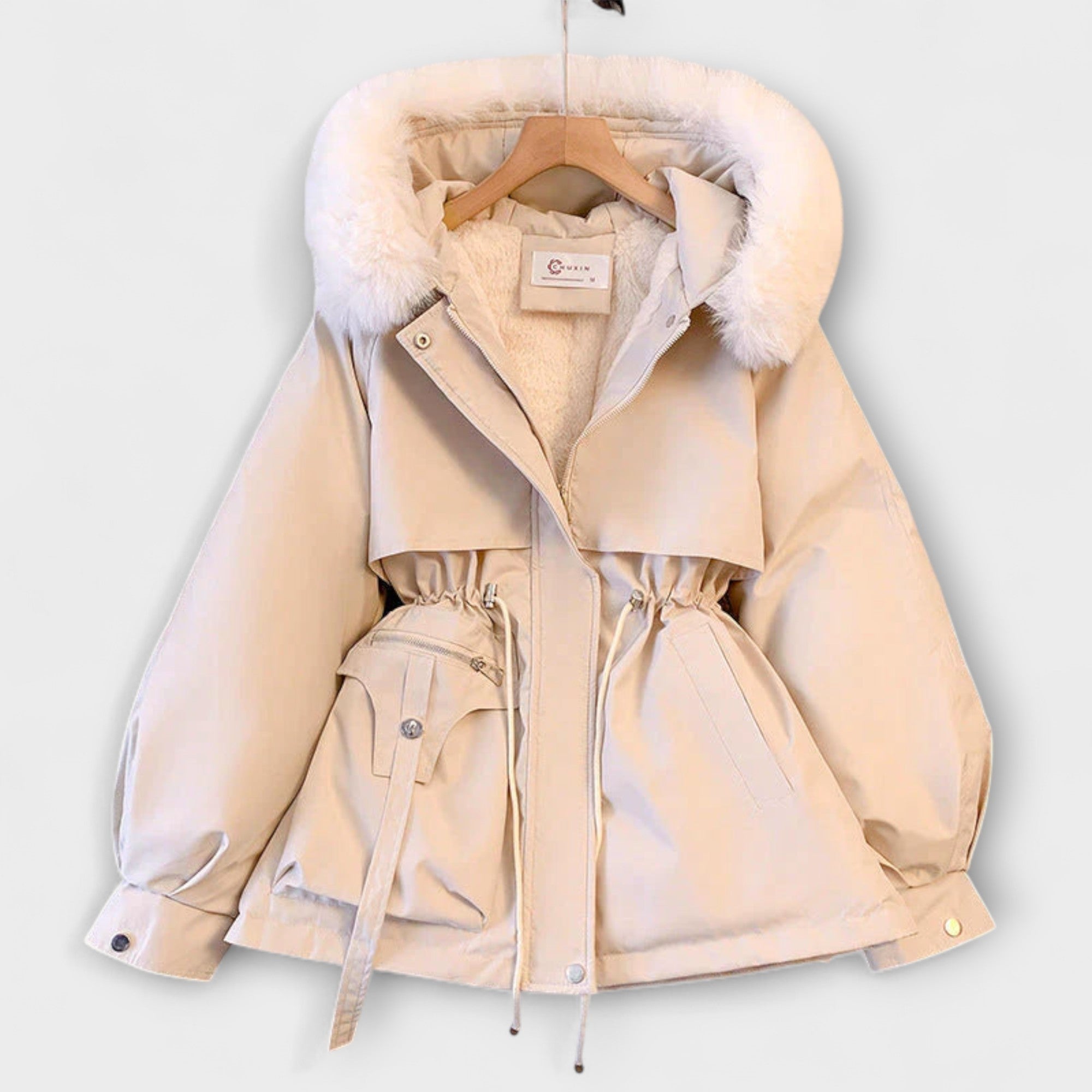 Luisa | Elegante giacca invernale Brévine con collo in pelliccia — 1