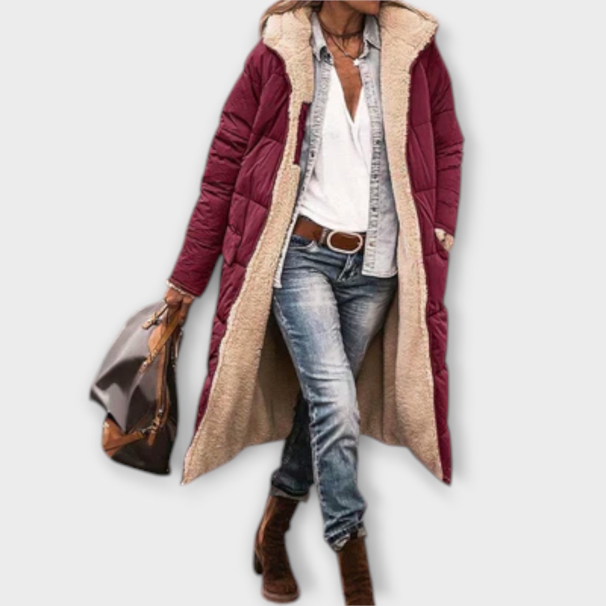 Käthe | Comodo cappotto foderato in pelliccia — 2