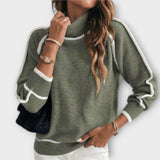 Leyla | Lussuoso maglione verde oliva — 1