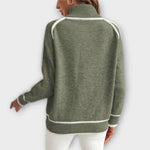 Leyla | Lussuoso maglione verde oliva — 2