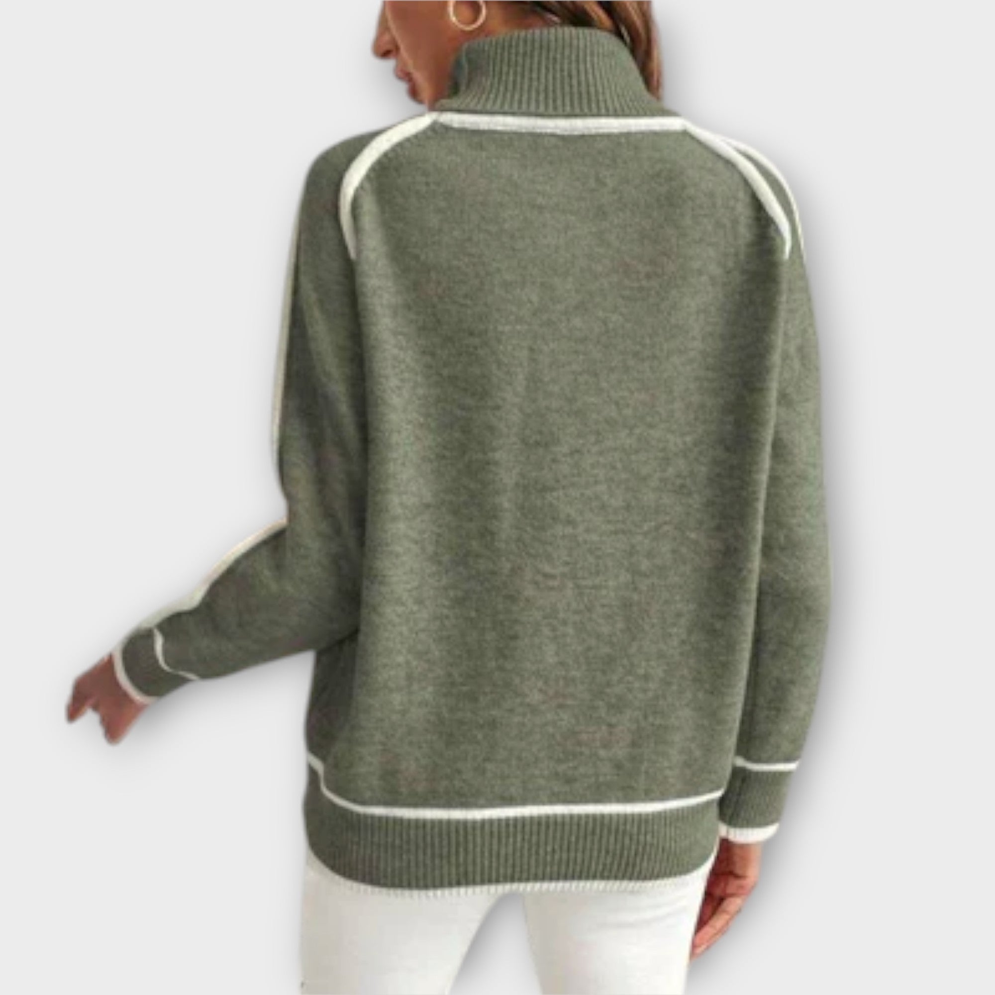 Leyla | Lussuoso maglione verde oliva — 2