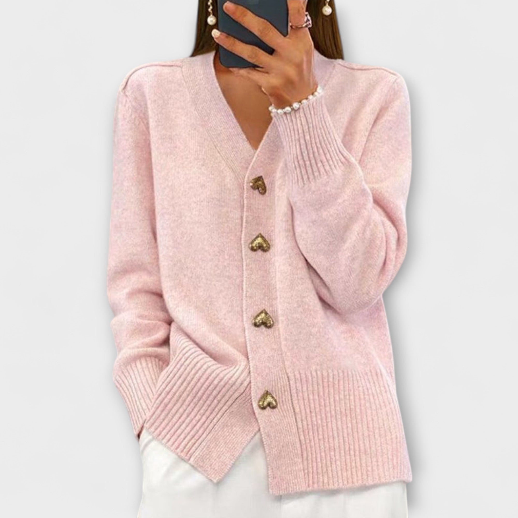 Anne | Maglia da donna con scollo a V dal look vintage — 2