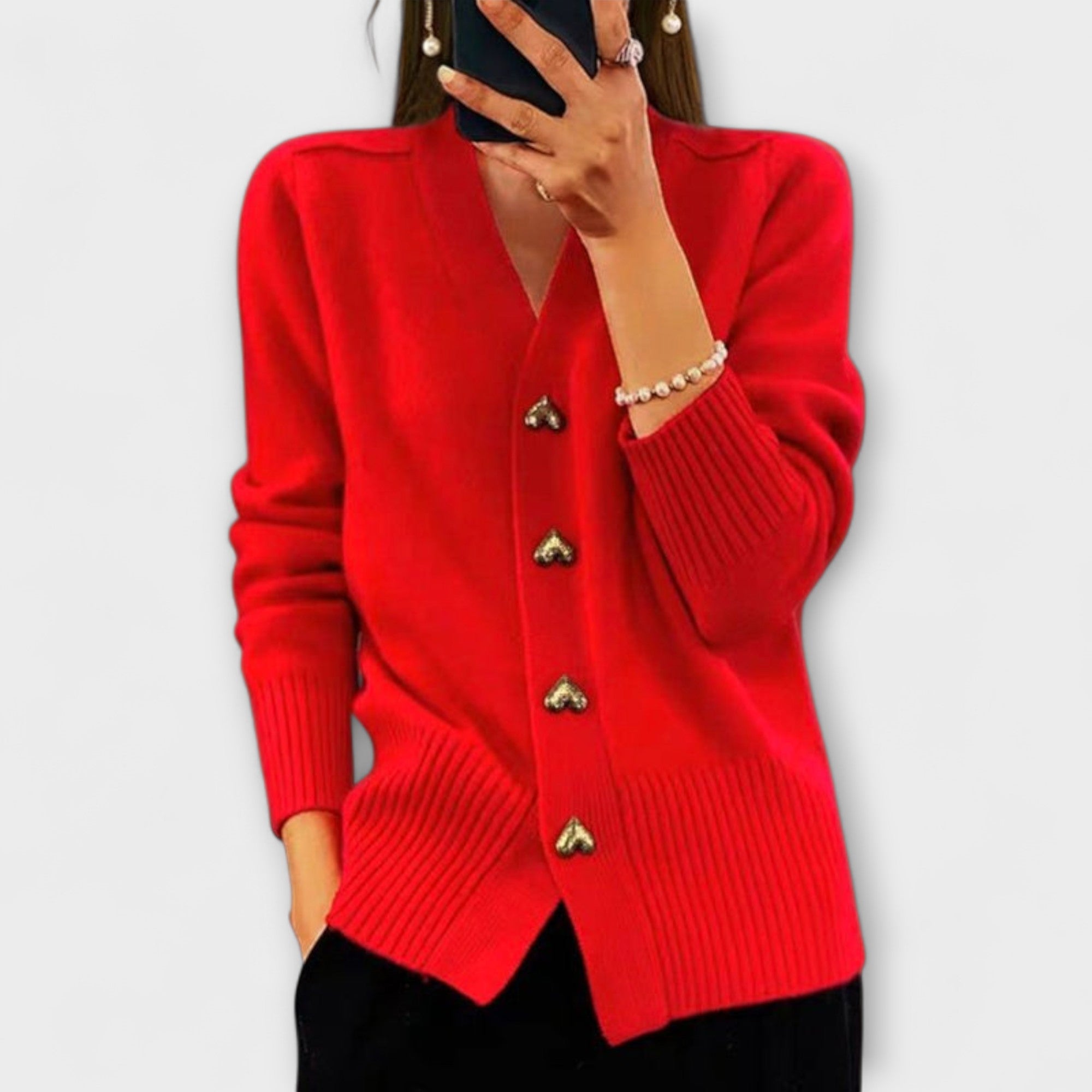 Anne | Maglia da donna con scollo a V dal look vintage — 5
