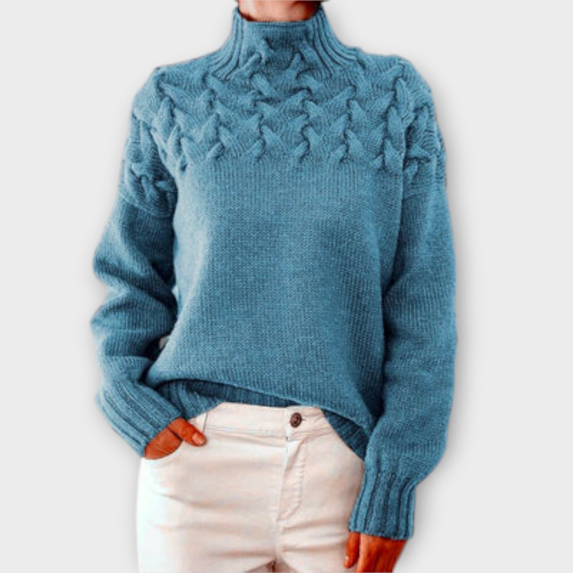 Antonia | Maglione da donna con dettaglio in maglia a trecce — 4