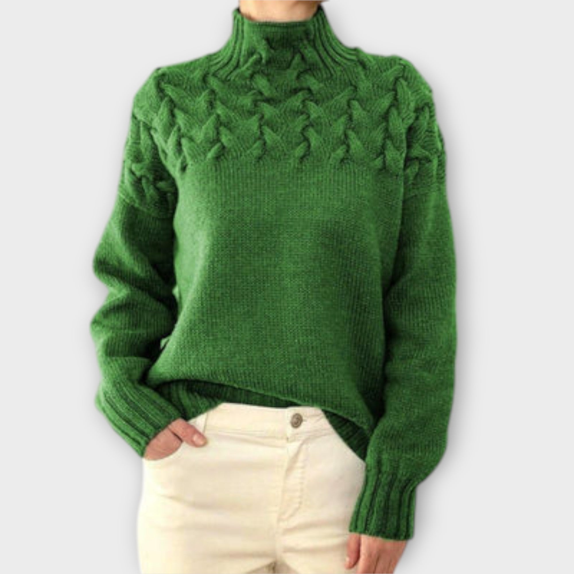 Antonia | Maglione da donna con dettaglio in maglia a trecce — 5