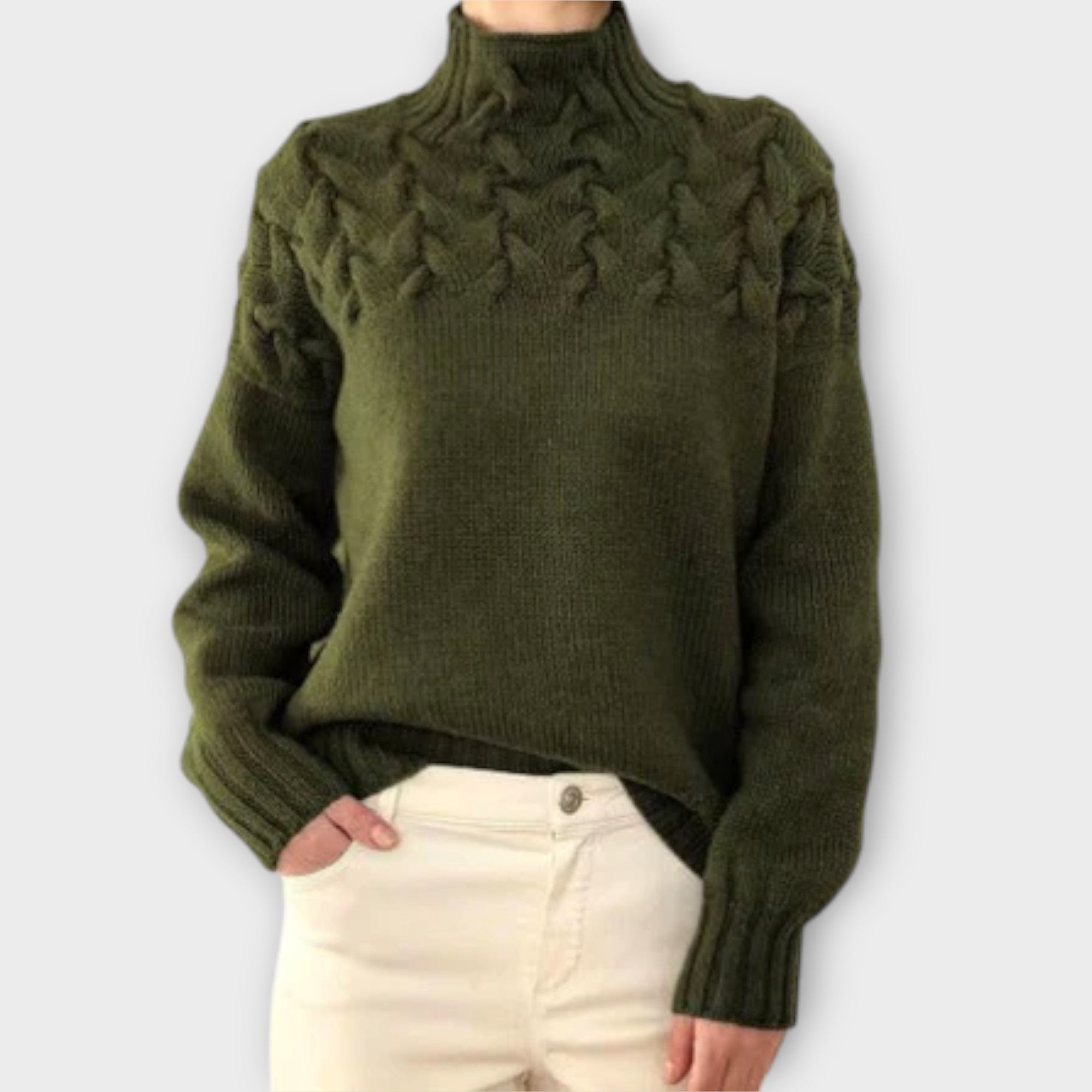 Antonia | Maglione da donna con dettaglio in maglia a trecce — 8