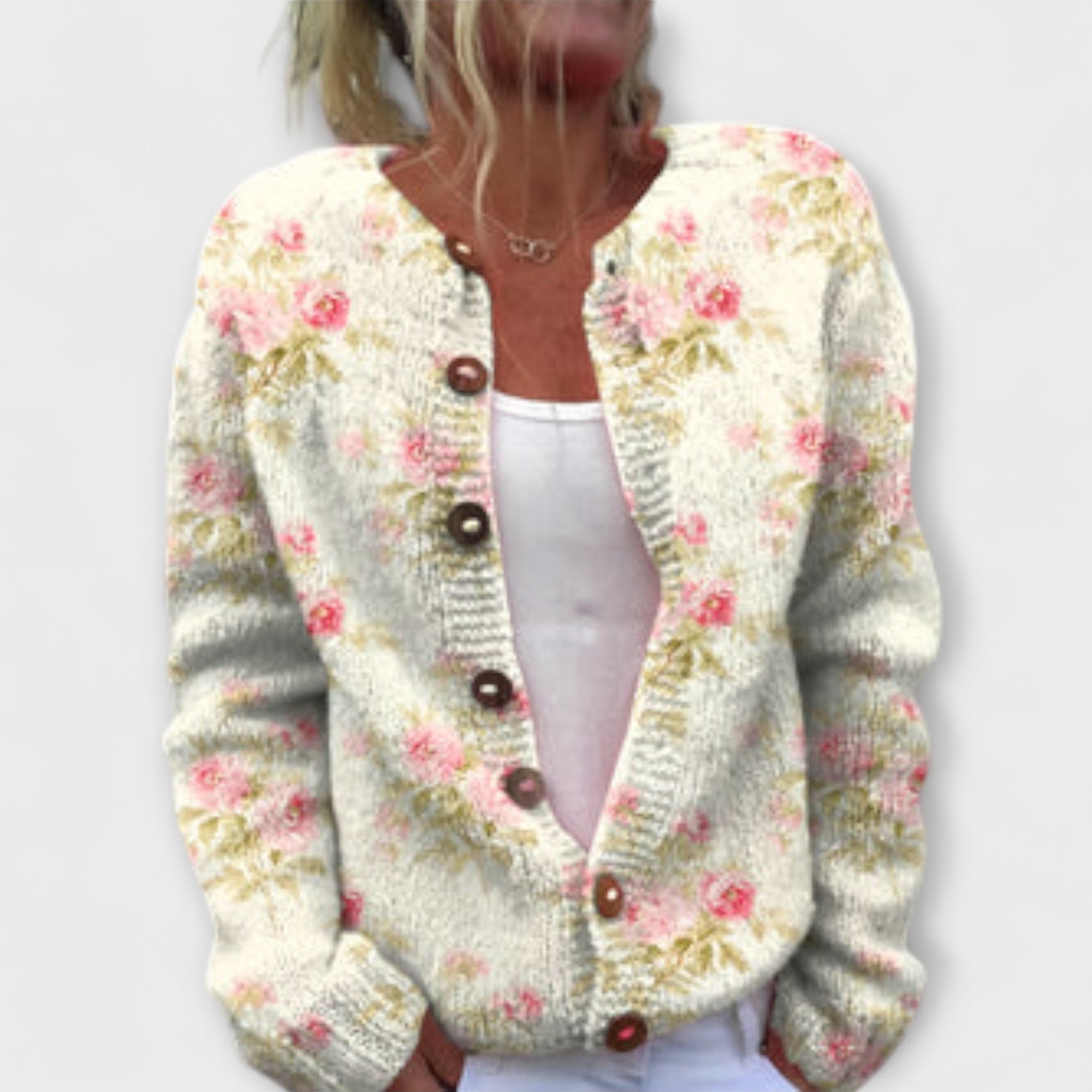 Jennifer | Comodo cardigan con stampa floreale — 1