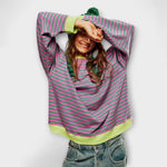Tatjana | Maglione oversize a righe da donna — 2