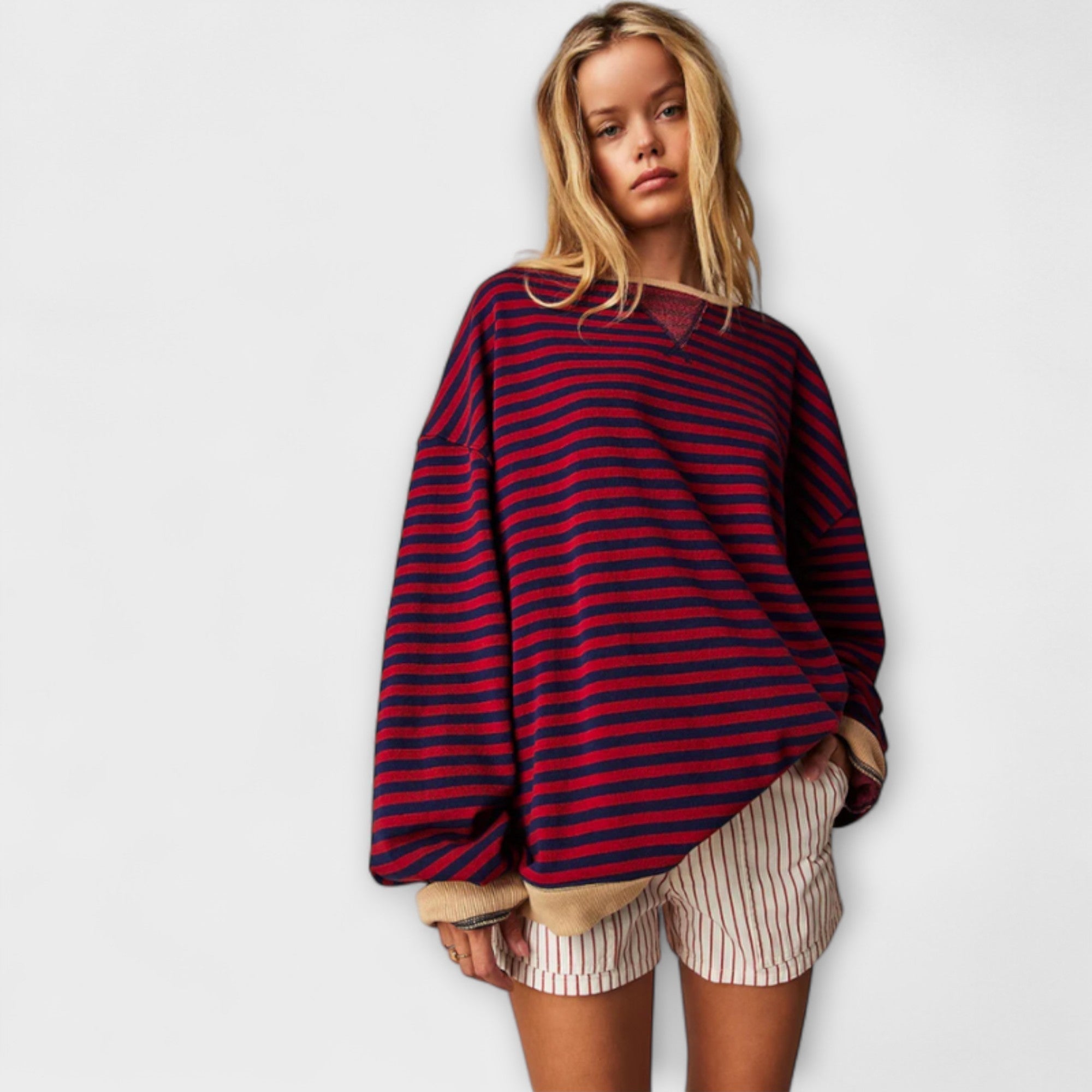 Tatjana | Maglione oversize a righe da donna — 4