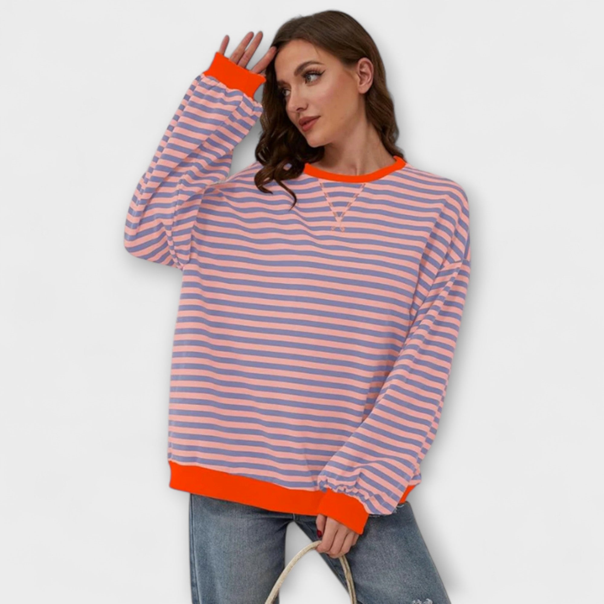 Tatjana | Maglione oversize a righe da donna — 6