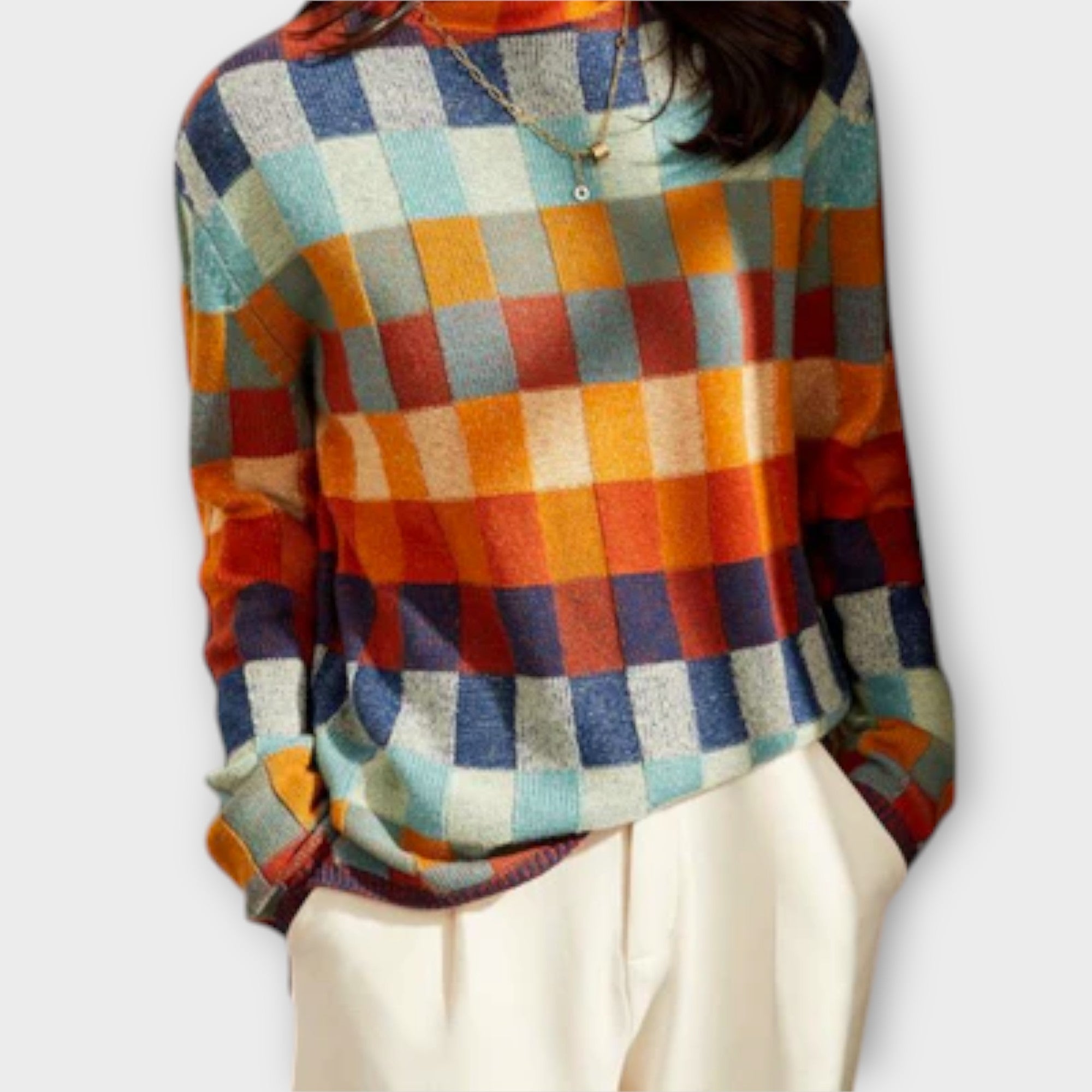 Britta | Maglione dolcevita patchwork — 2