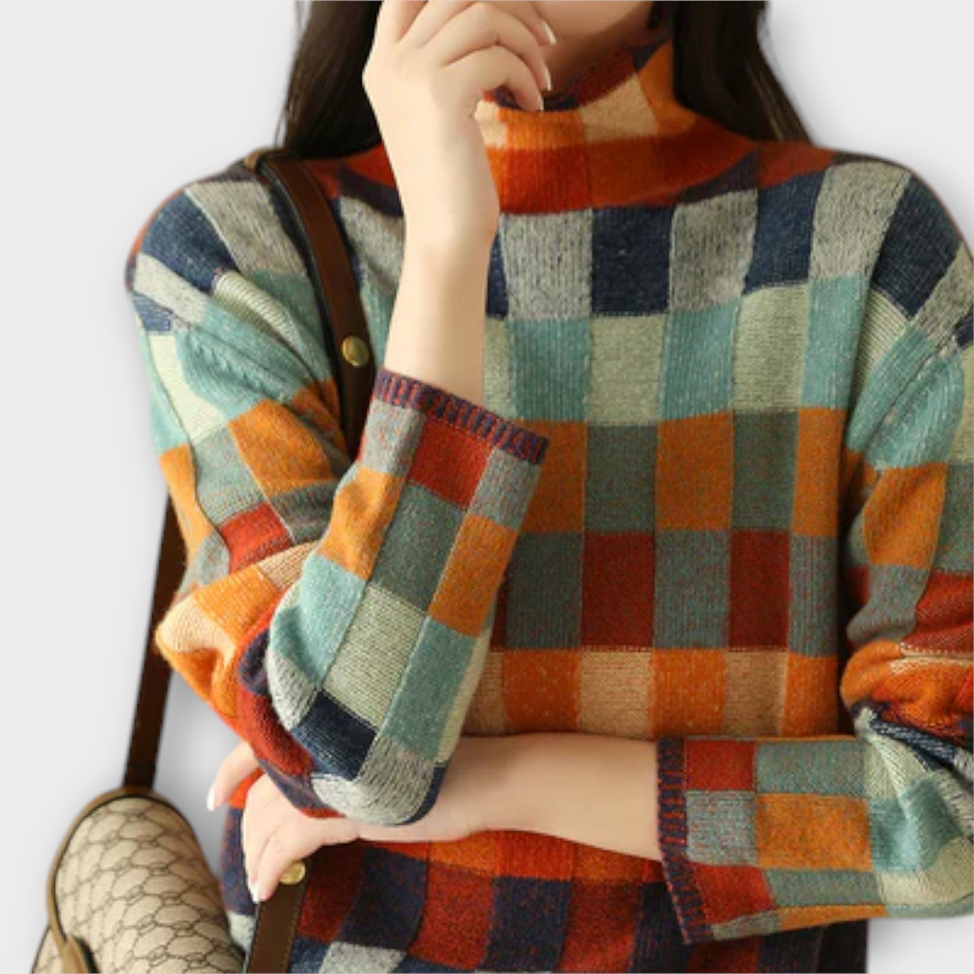 Britta | Maglione dolcevita patchwork — 4
