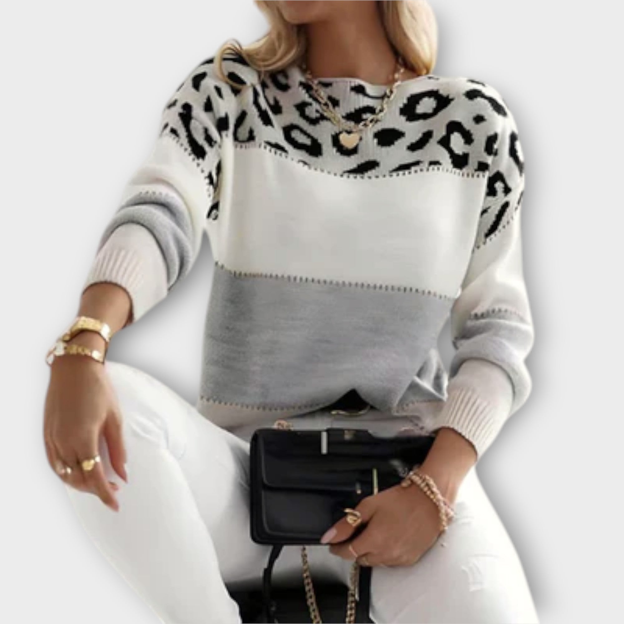 Julia | Maglione casual con disegno leopardato — 1