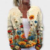 Daniela | Cardigan lavorato a maglia con disegno floreale — 1