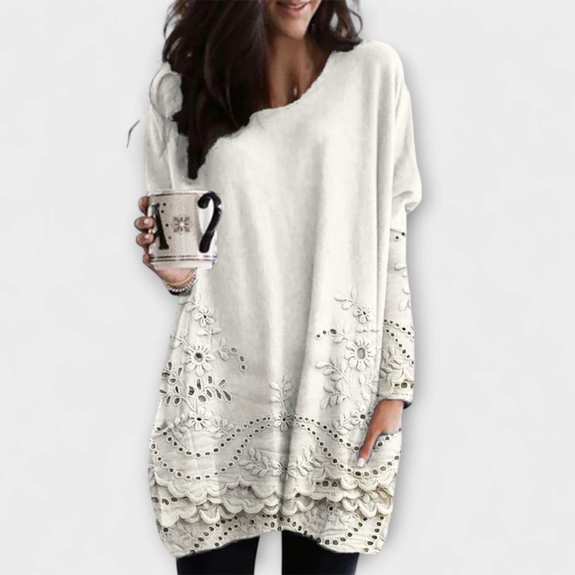 Irene | Maglione stampato con ricamo — 1