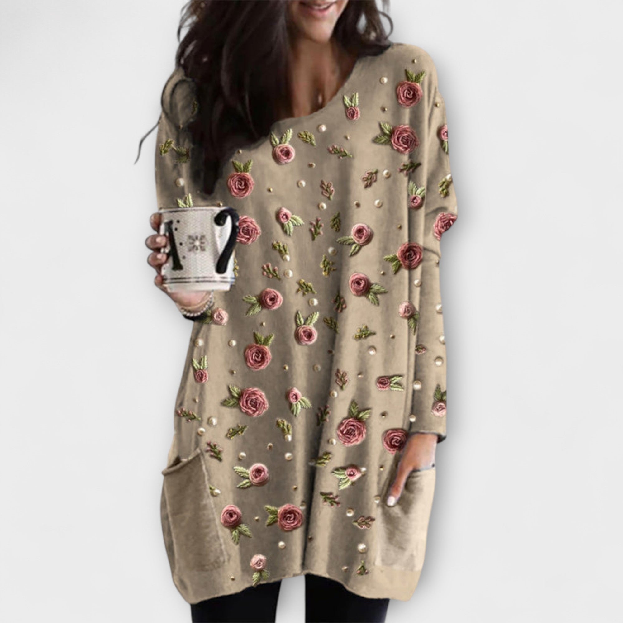 Greta | Tunica con motivo rose — 1