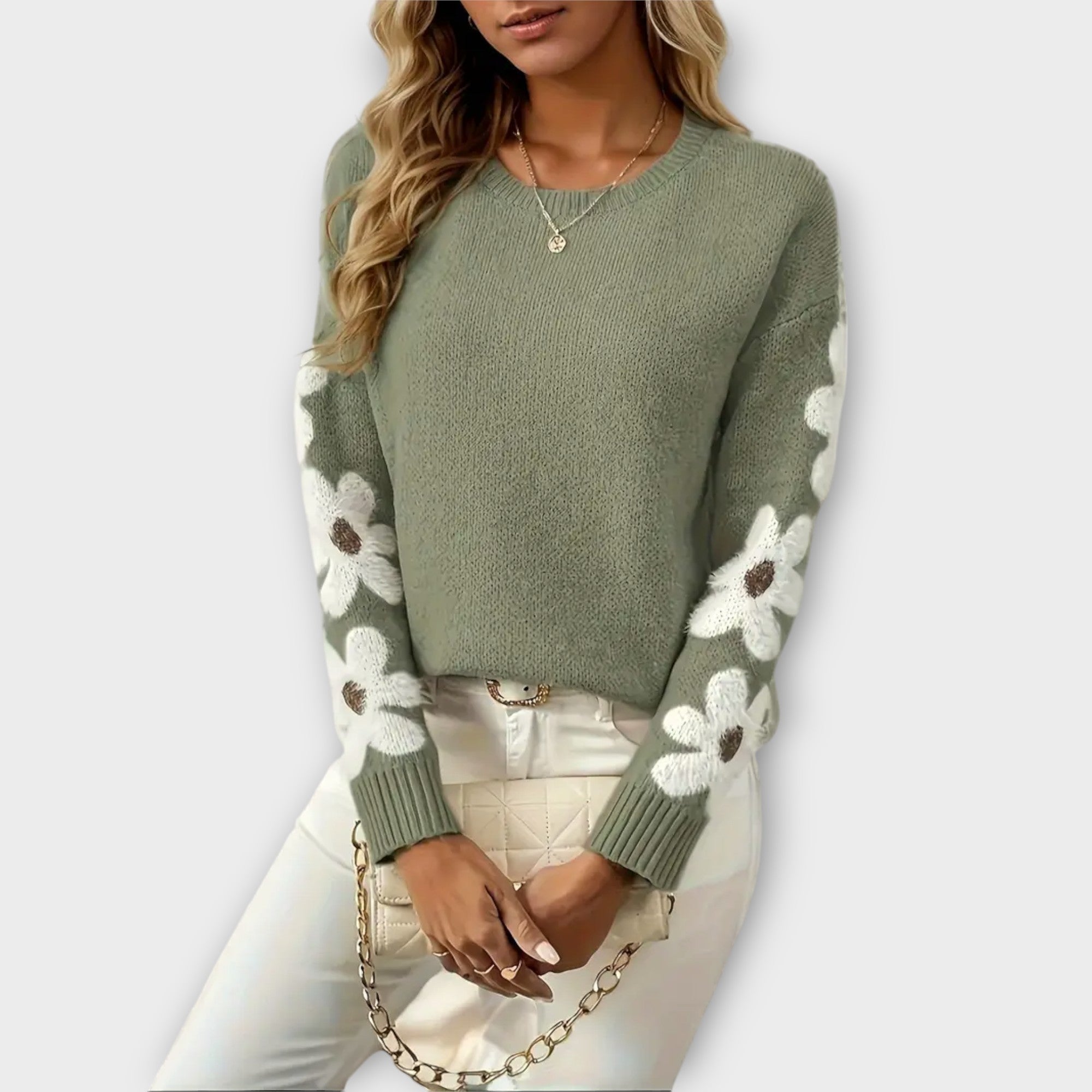 Eva-Maria | Maglia morbida con disegno floreale — 1