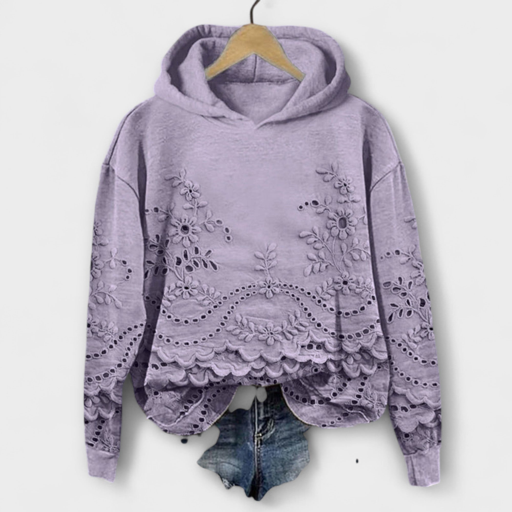 Karina | Felpa con cappuccio con stampa floreale vintage — 1