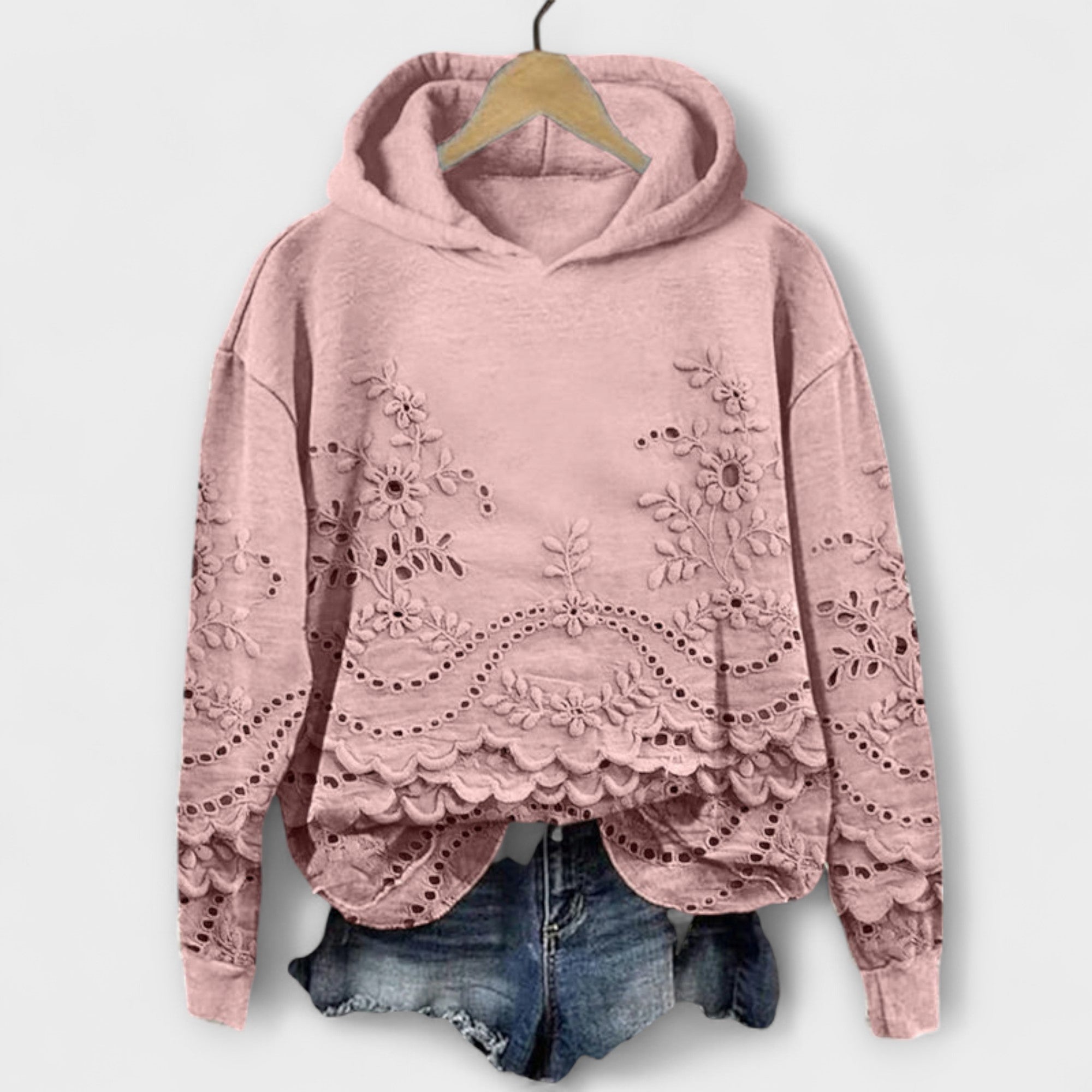 Karina | Felpa con cappuccio con stampa floreale vintage — 4