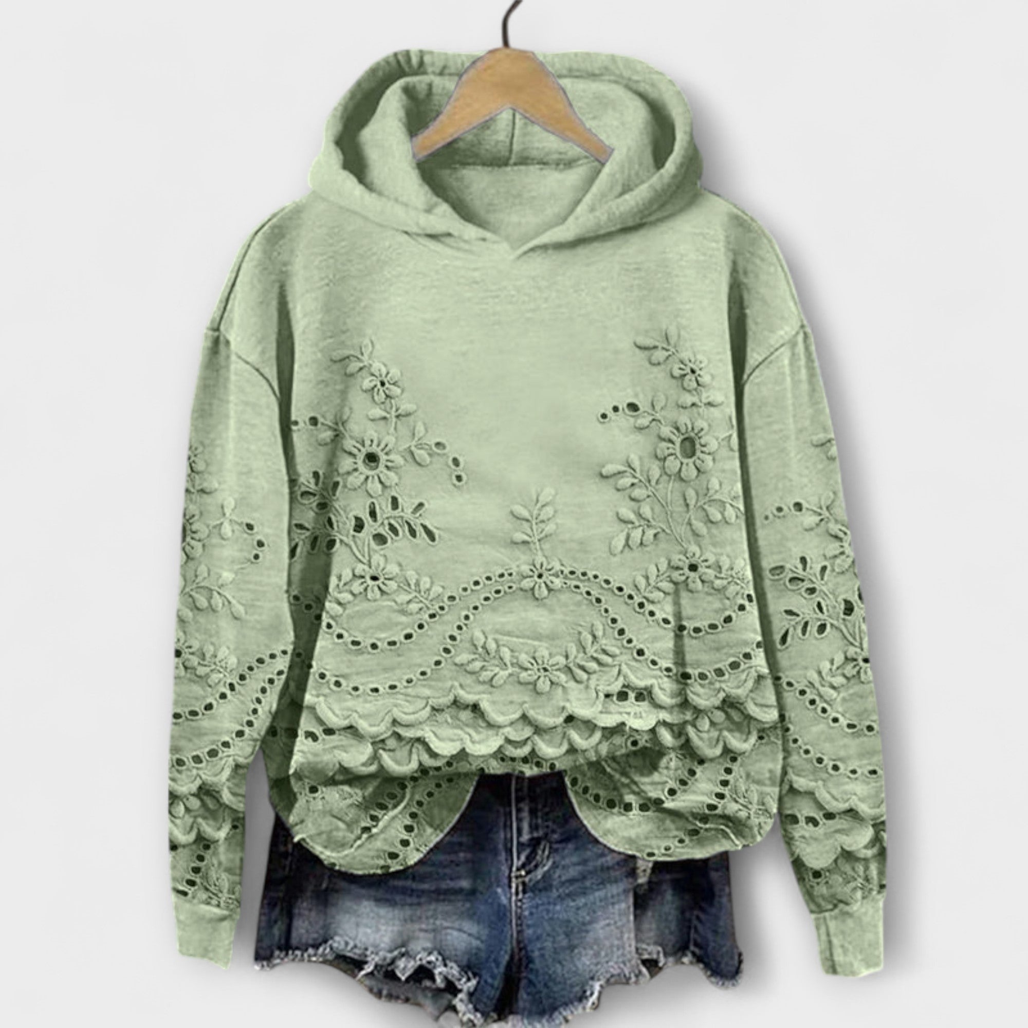 Karina | Felpa con cappuccio con stampa floreale vintage — 5