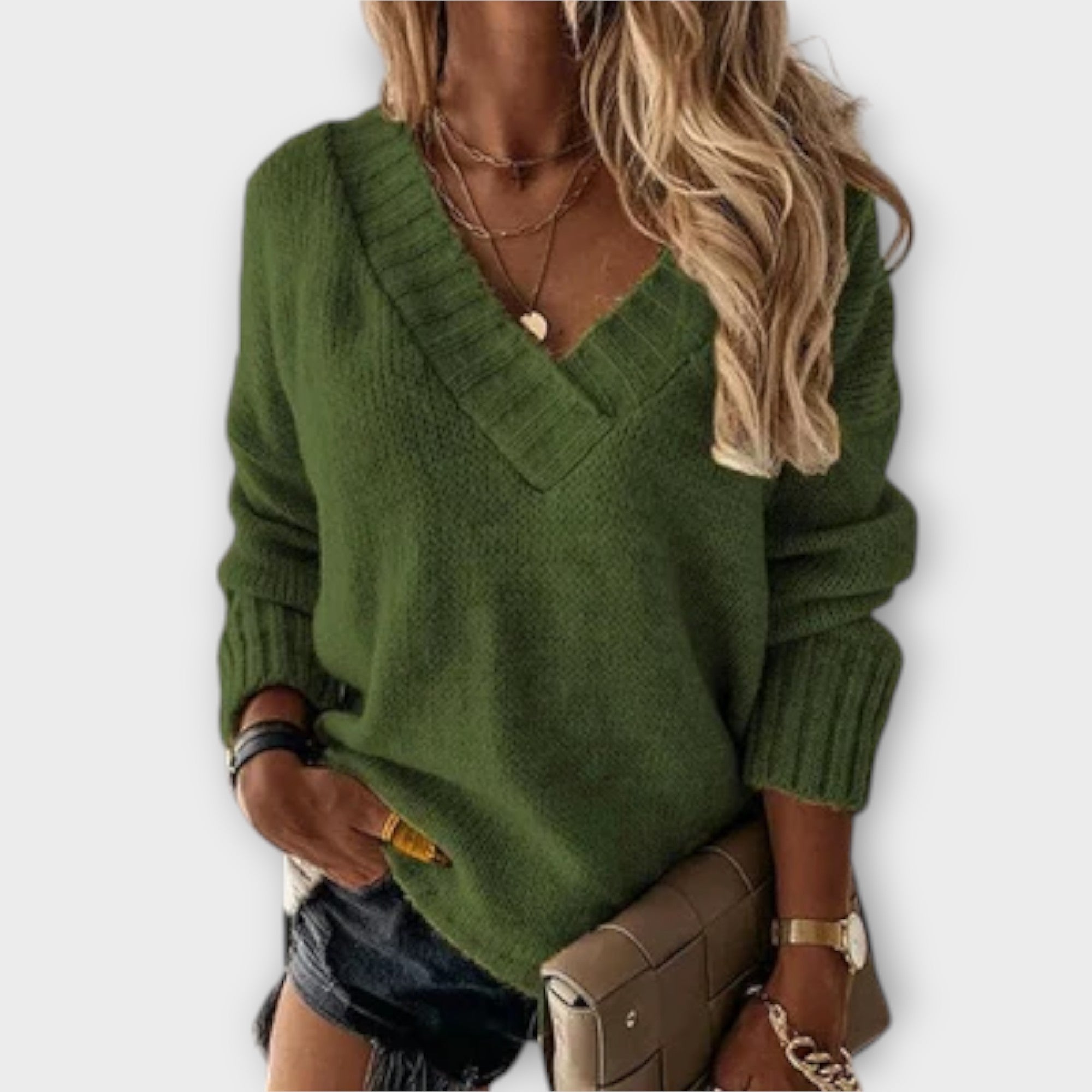 Frida | Comodo maglione con taglio a V — 2