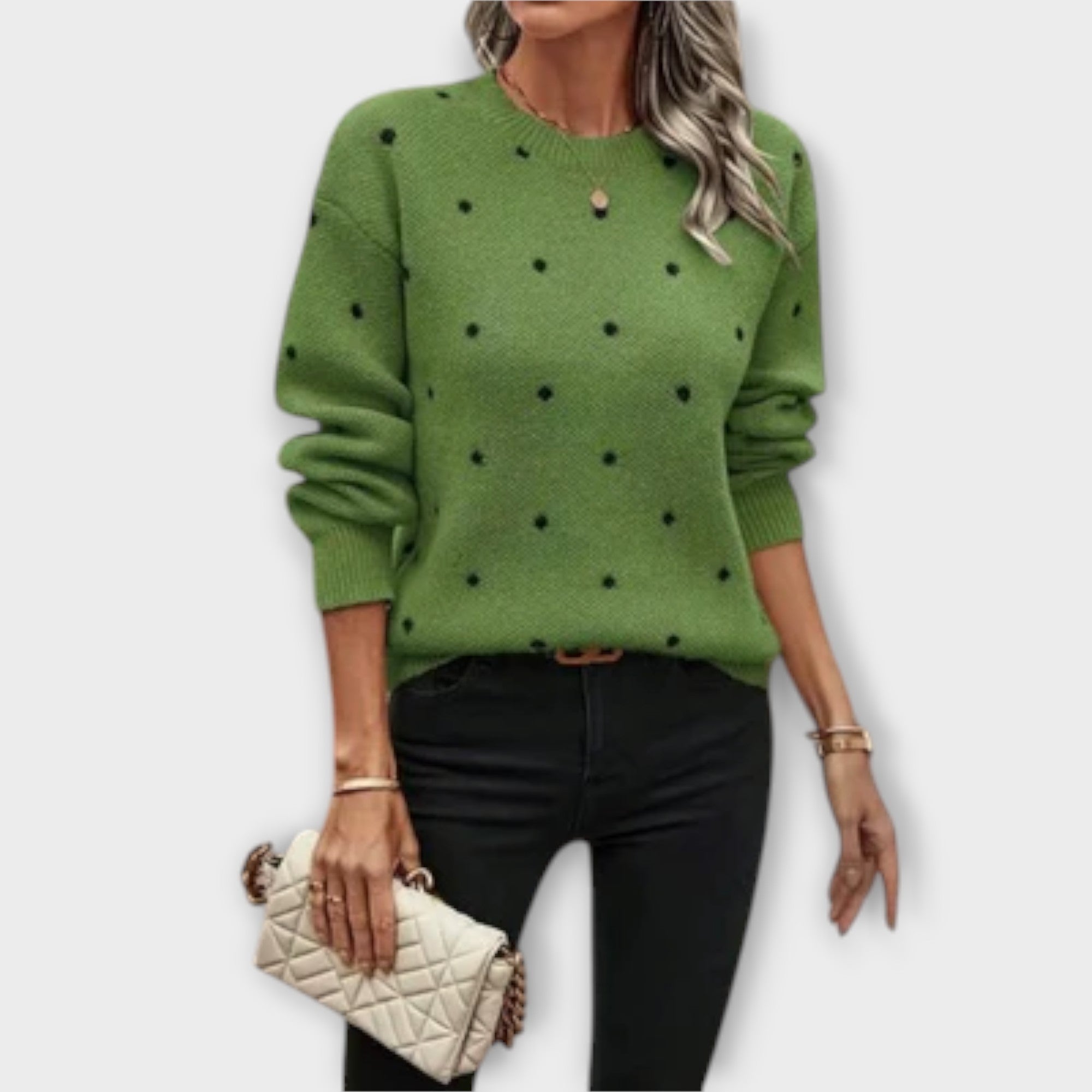 Johanna | maglione casual a maniche lunghe con motivo a pois — 2