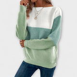 Henrike | Elegante maglione patchwork tricolore — 1