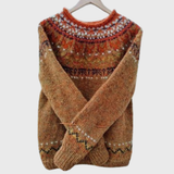 Marianne | Maglia con motivo dune dorate — 1