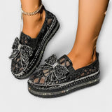 Julia | Mocassini con fiocco in strass — 1
