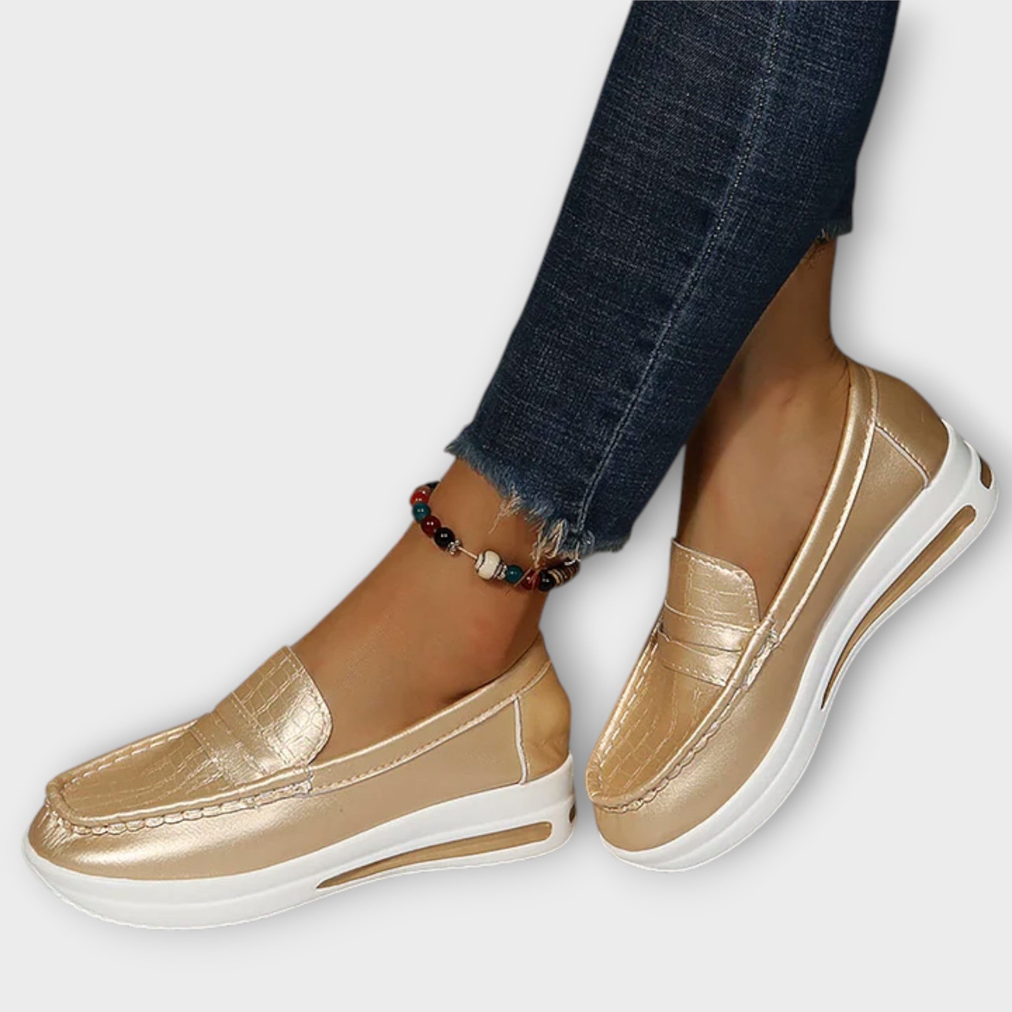Jutta | Pantofole basse con cuciture stampate — 1