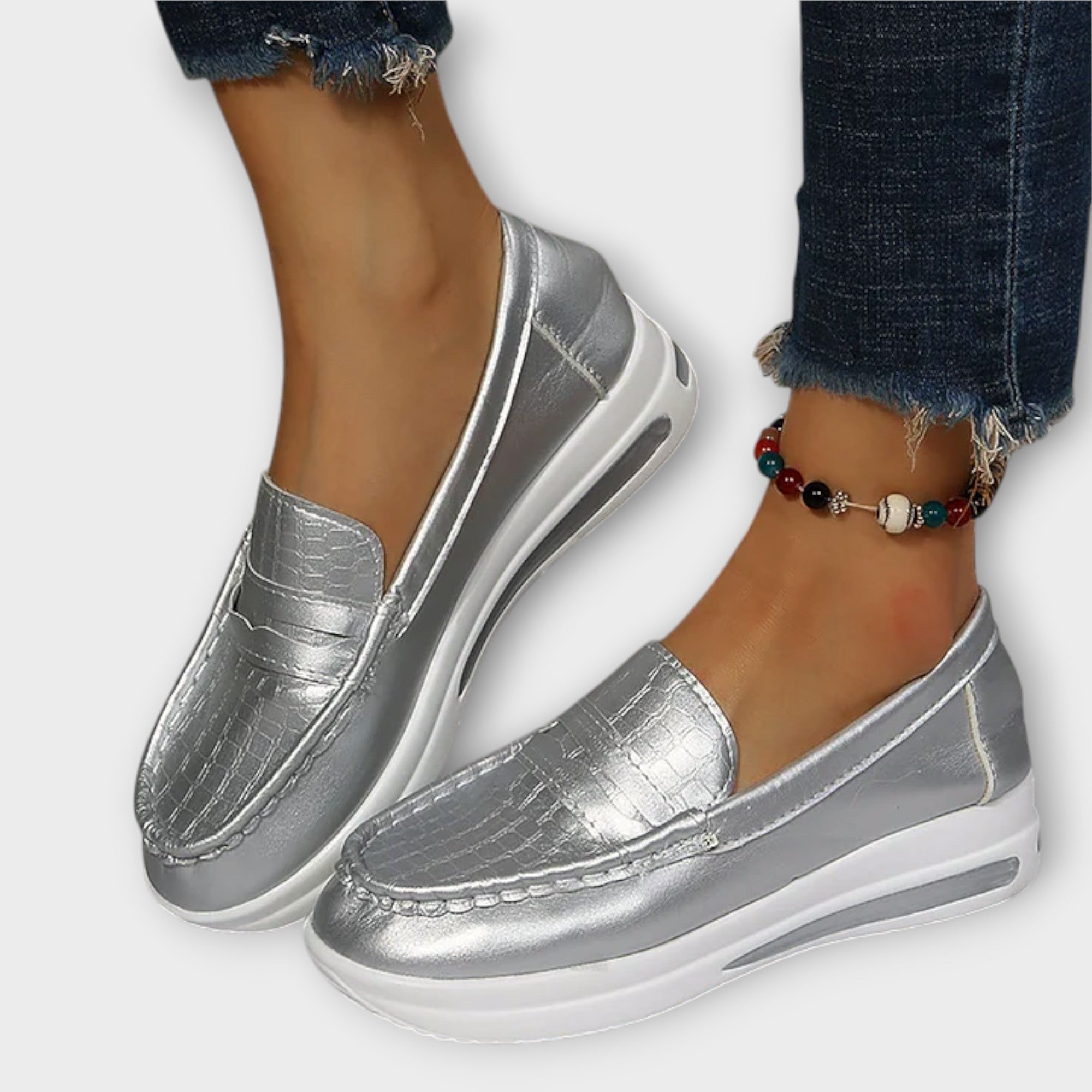 Jutta | Pantofole basse con cuciture stampate — 2