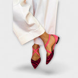 Selma | Ballerine zebrate in rosa intenso — 1