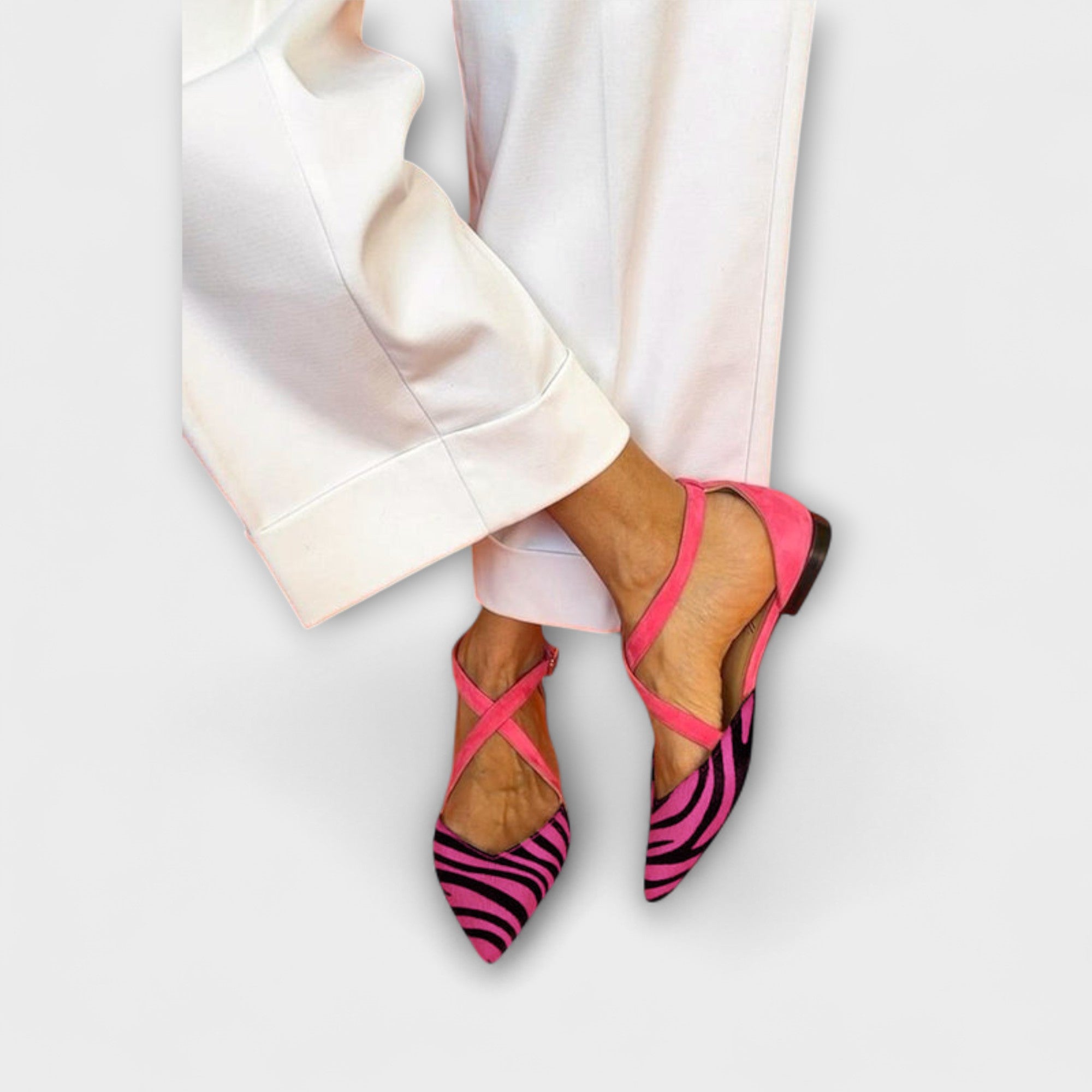 Selma | Ballerine zebrate in rosa intenso — 4