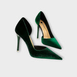 Angelika | Scarpe con tacco a spillo in velluto verde — 1