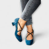 Carla | Scarpe col tacco blu — 1