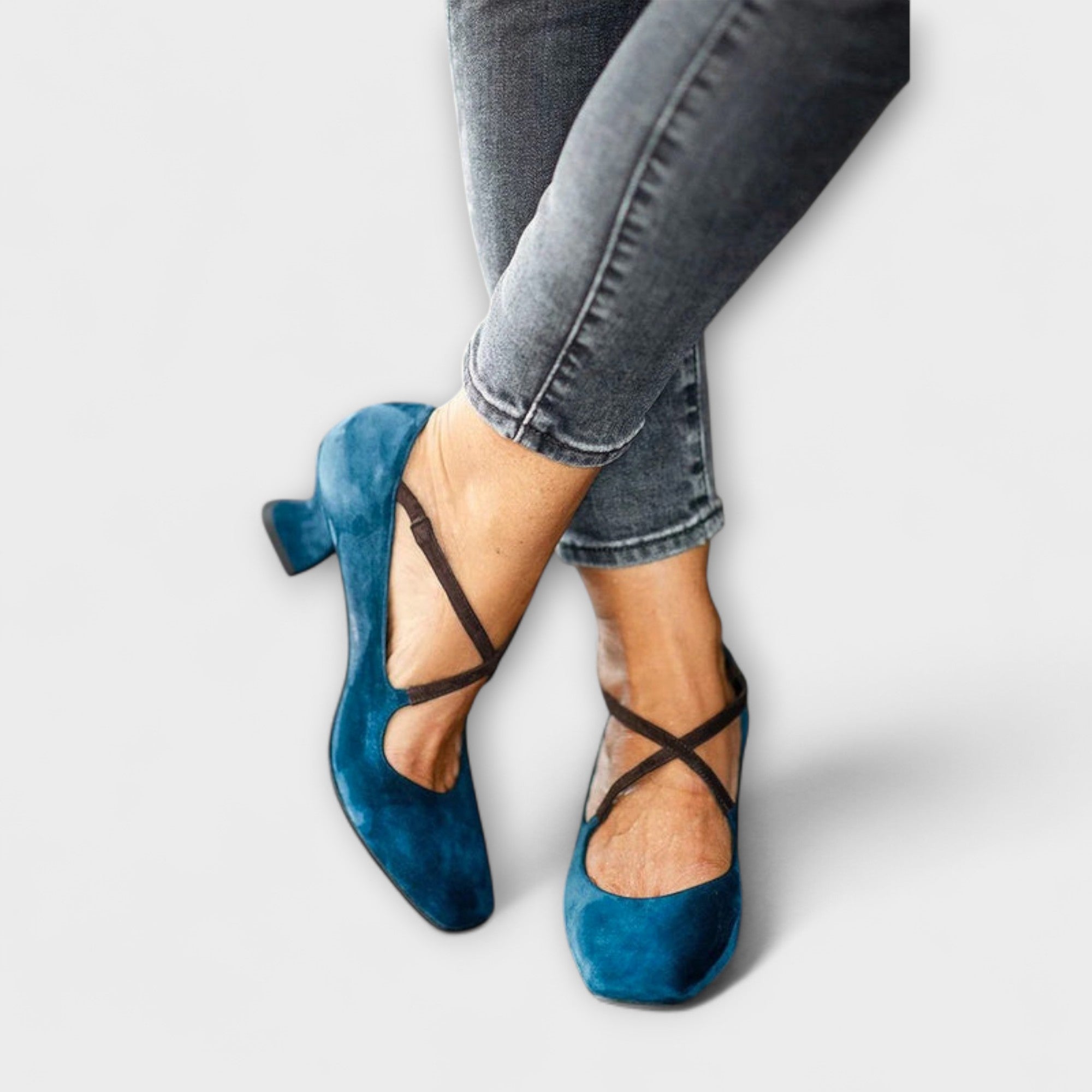 Carla | Scarpe col tacco blu — 1