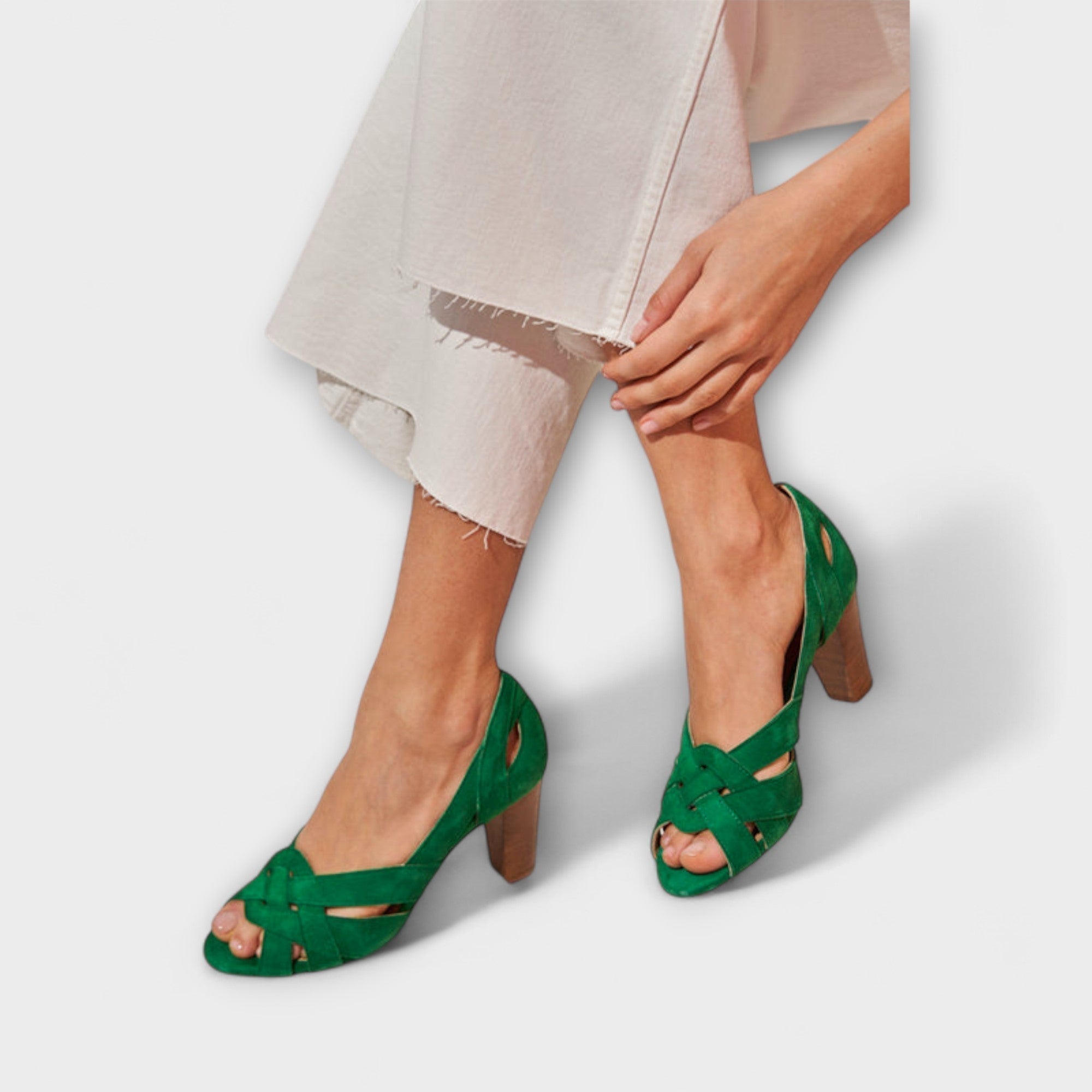 Eleonore | Scarpe col tacco verdi — 1