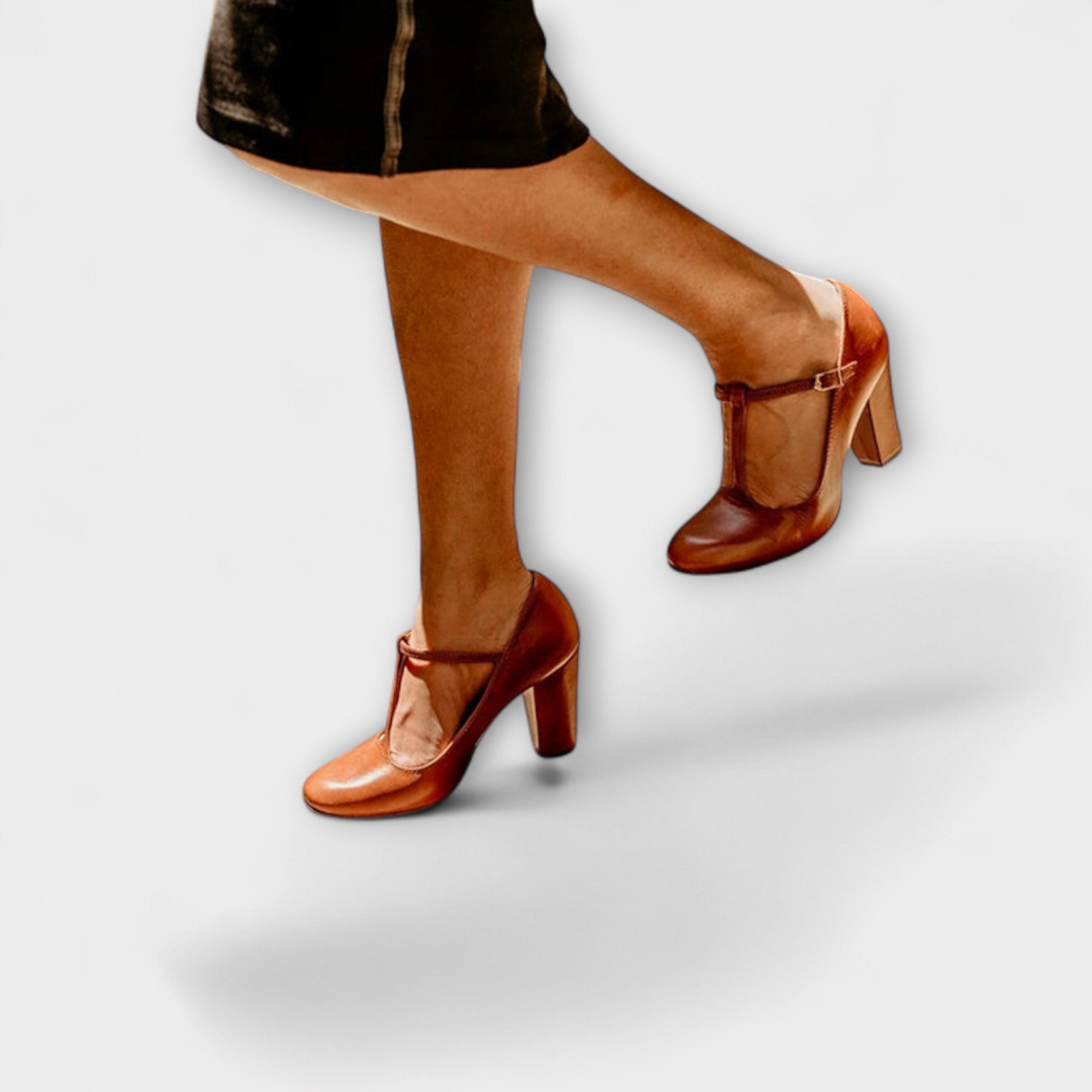 Irmgard | Eleganti scarpe con tacco marroni — 1