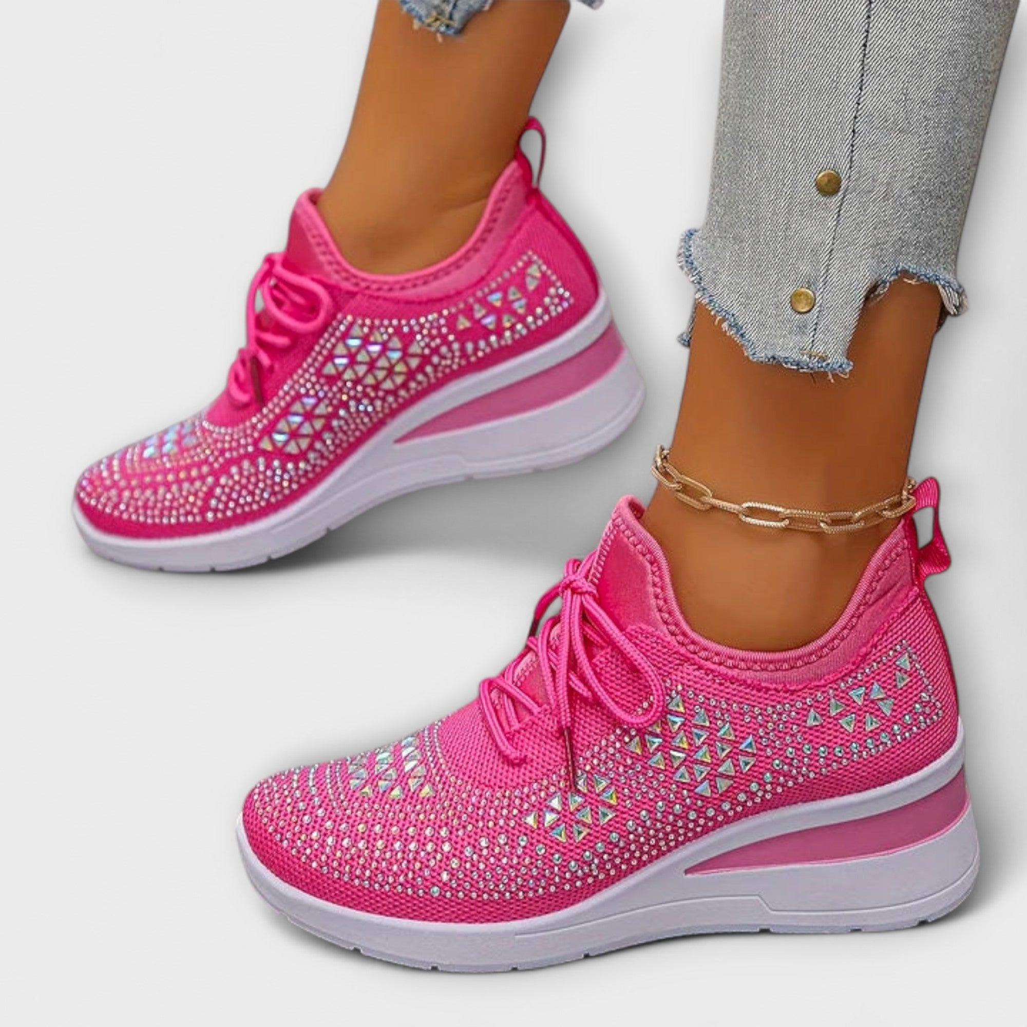 Edeltraud | Sneakers ortopediche cangianti con strass — 5
