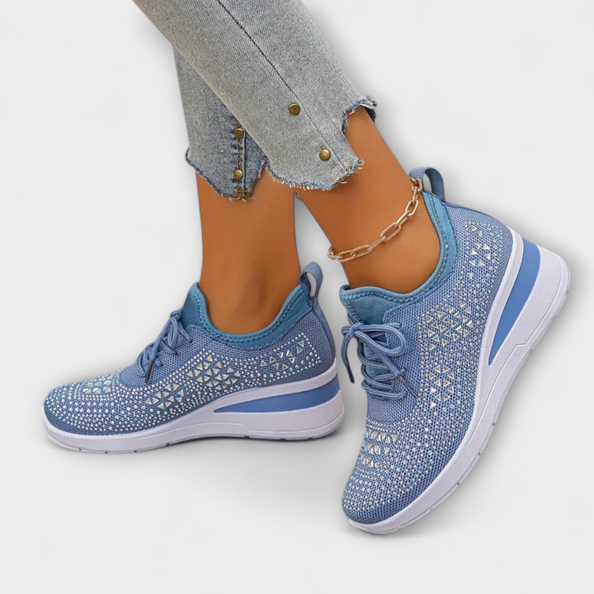 Edeltraud | Sneakers ortopediche cangianti con strass — 6