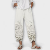Annette | Pantaloni eleganti in pizzo stampato — 1